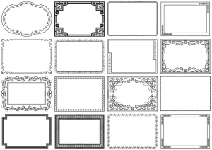 وکتور کادر و حاشیه خطی با خطوط مورب مشکی